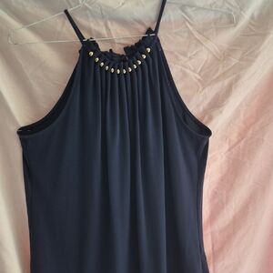 Michael Kors blackHalter Top with Gold Details around neck